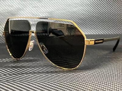 DOLCE & GABBANA DG2266 02 87 Gold Pilot 63 Mm Men's Sunglasses • $145.80