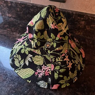 Vera Bradley Reversible Black Botanica Floppy Bucket Sun Hat • $14.99