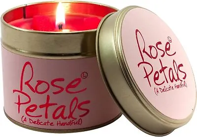 Lily Flame Scented Candle In A Tin - Rose Petals - UK Made • £11.97