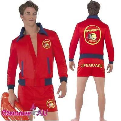£28.76 • Buy Mens Baywatch Lifeguard Costume Short Jacket Licensed Beach Costume Outfit