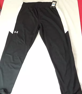 Under Armour UA Mens Warm Up Black Basketball Jogger Track Pants Men's XXL • $23.99