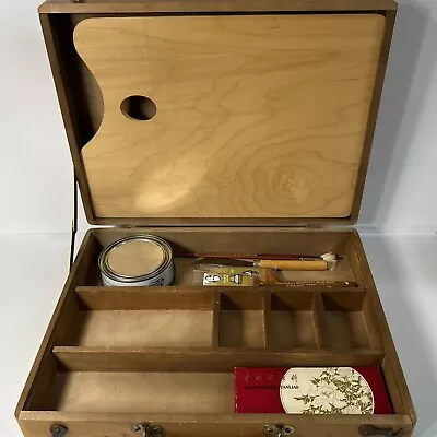 VTG Grumbacher #282 Wooden Box W/ W. Alexander Brushes & Chinese Paints Unique • $290