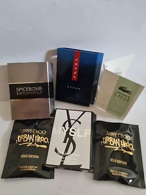  Aftershave Samples Mens Mini High End Lot SPRAYS Ysl  Jimmy Choo Prada Lacoste  • £13.25