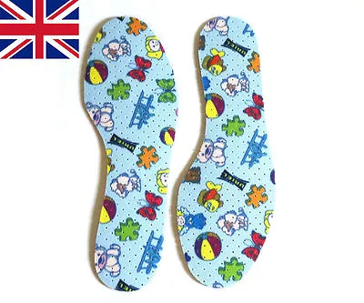 £5.99 • Buy Childrens Shoe Insoles 2 Pairs Soft Foam Latex Boys Girls Kids Size 7-3 Inserts 