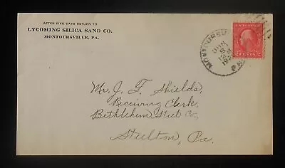1920 POSTAL HISTORY Lycoming Silica Sand Co. Montoursville PA Lycoming Co Cover • $6.82