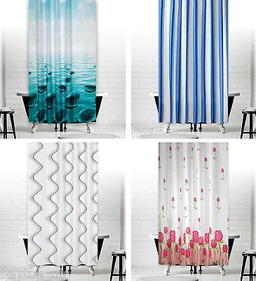 Bathroom Shower Curtains Extra Long Wide Or Narrow Different Sizes And Designs • £13.90