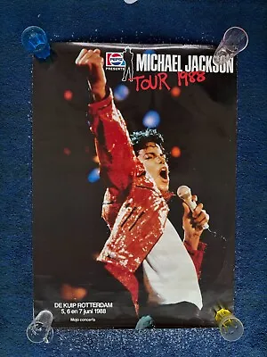 Rare Michael Jackson Rotterdam Netherlands Bad Tour Pepsi LARGE Poster 1988 • $500