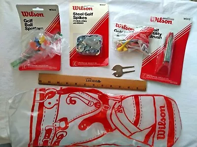 Wilson Golf Accessories Lot Vintage Ball Spotters Spikes Tees Utility Brush  • $17