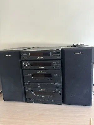 Technics 4 Piece Midi HiFi 'Music Sound System With Speakers And Remote • £55