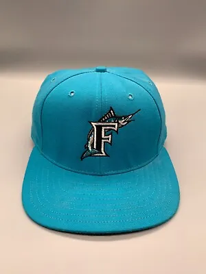 VINTAGE Florida Marlins Hat Cap Snap Back Teal Universal Pro WOOL USA MLB Mens • $19.99