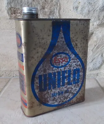 Antique ESSO UNIFLO Oil Can Auto Old Vintage France French Petroleum Vtg • $28.05