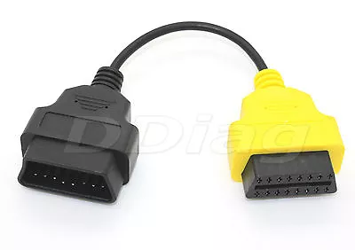 Fits Fiat Lancia YELLOW OBD Lead Cable Adaptor 3 CAN For Use With MultiECUScan • £9.95