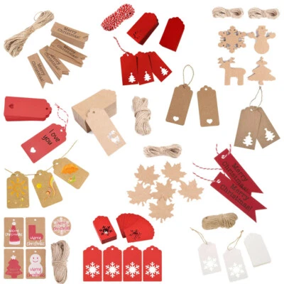 £2.62 • Buy 50-100pc Blank Kraft Paper Gift Present Tags Christmas Label Price Wedding Decor