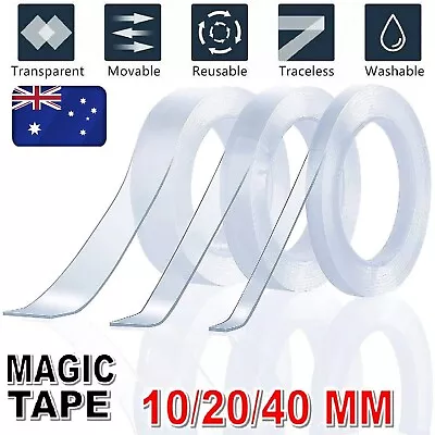 Reusable STRONG ADHESIVE Nano-Traceless Transparent Double Sided Anti Slip Tape • $14.99