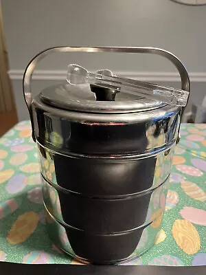 Stanley Insulated Stainless Steel Ice Bucket With Lid & Tongs USA Vintage • $39.99