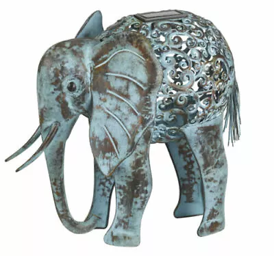 Silhouette Metal Elephant Solar Light • £32.99