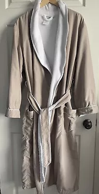 Jennifer Adams Home Luxury Spa Robe Beige Tan White Medium Unisex SOFT Interior • $22