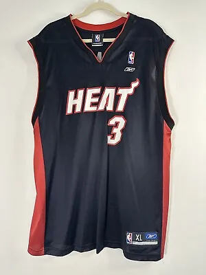 Reebok NBA Dwayne Wade #3 Miami Heat Black Away Jersey Men's Size XL • $0.99