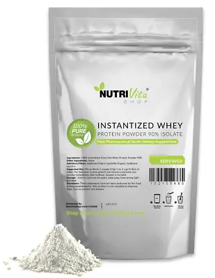 NVS 100% Pure Organic Instantized Whey Protein Isolate 90% (Unflavored) USA • $5.95