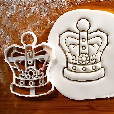 Crown Cookie Cutter - Royal Wedding Tiara King Queen Regal Medieval Castle Prom • £13.61