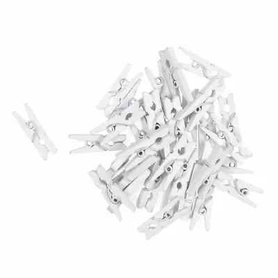 Small White Pegs X Pack Of 45 Craft Scrapbook Home Wedding Decor Photo Frame • £2.99