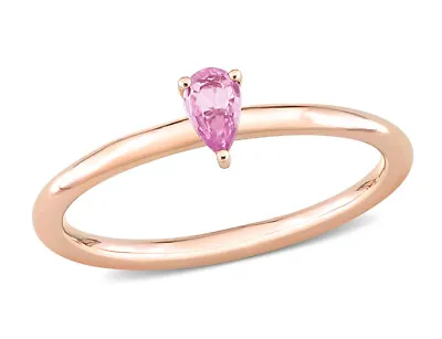 1/4 Carat (ctw) Pink Sapphire Solititaire Ring In 10K Rose Pink Gold • $295