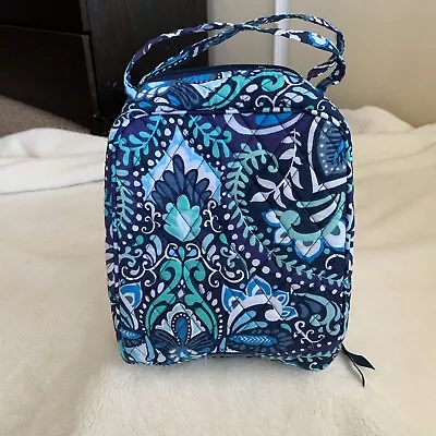 Vera Bradley Blue Medallion Floral Lunch Bag Sack Container • $9.99