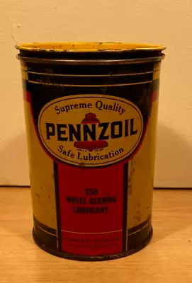 Vintage Metal Pennzoil Advertisement Oil Can Wheel Bearing Grease Lubricant • $35.99