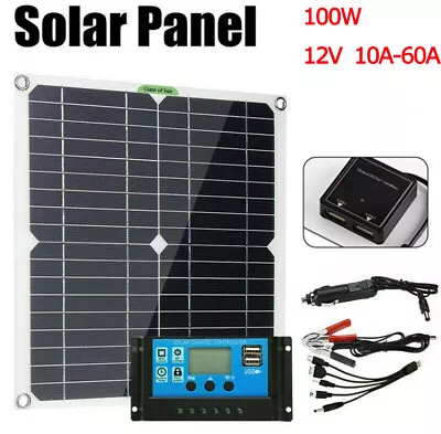 100W 12V Solar Panel Kit Battery Charger 60A Controller Car Caravan RV Camping  • £29.99