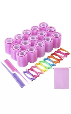 Self Grip Rollers Cling Stick Hair Curler Curls Wave Styling Salon Setting Tool • £10.99