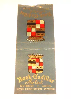 Vintage Book-Cadillac Hotel Detroit Michigan Matchbook Cover • $5.99