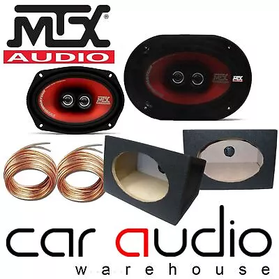 MTX TR69C 3-Way 6x9  300 Watts Coaxial Car Speakers & 6x9 Black Pod Box (Pair) • £94.99