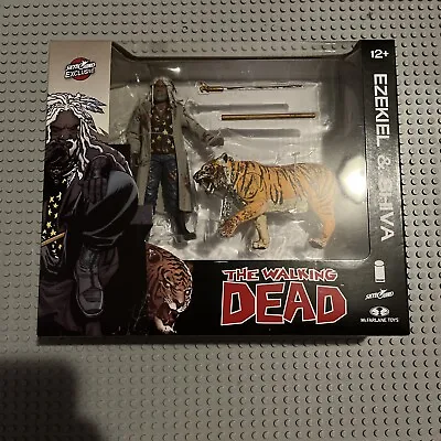 McFarlane The Walking Dead Ezekiel & Shiva Action Figure Bloody Set ALL OUT WAR! • $32.99