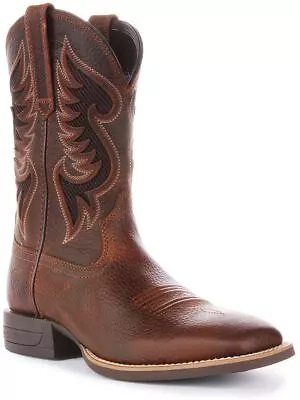 Ariat Cowpuncher Oiled Venttek Western Cowboy Boot Brown Mens UK 6 - 12 • £219.99