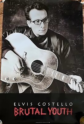 Elvis Costello Poster Vintage 1994 Original 90s Brutal Youth Promo Poster 24x36 • $24.99