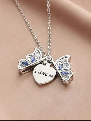 Butterfly Necklace I Love You Love Pendant Necklace Gift • $10