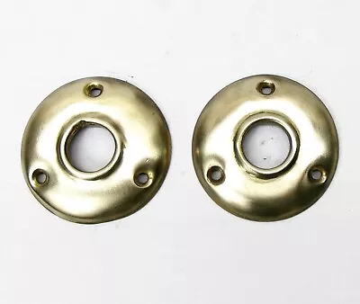 Pair Of Antique Vintage Victorian Brass Escutcheon Rosette Door Plate Backplate • $16.49