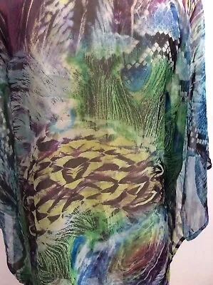 Erin Hassall One Size Silk Short Kaftan / Cover / Short Top - Brisbane Designer • $40