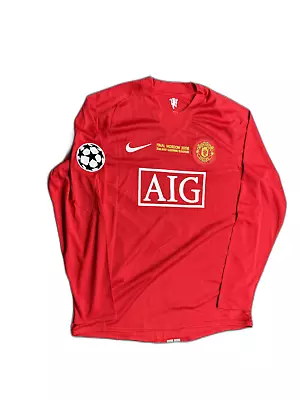 Retro Ronaldo 2008 UCL Final Manchester United Nike Long Sleeve Jersey All Sizes • $69.99