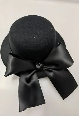 Black Mini Top Hat Fascinator Millinery Burlesque Wedding Hen Party Fancy Dress • £2.95