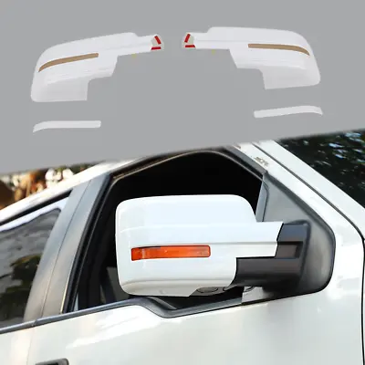 Pair Oxford White Full Mirror Cover Cap For Ford F150 2009-2014 W&w/o Turn Light • $55.86