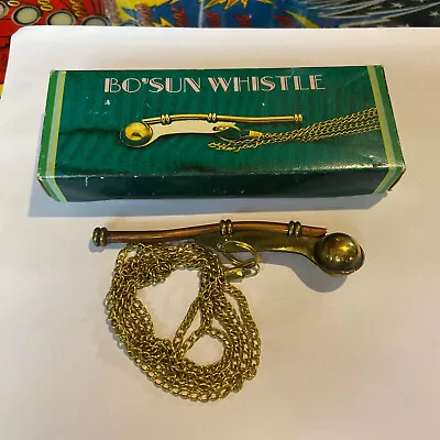 $36 • Buy Vintage BO'SUN Boatsman's Mate Whistle Brass And Copper With Chain USN Box #N