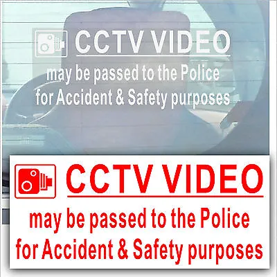 £2.48 • Buy CCTV Video Passed To Police Accident Camera Security Stickers Van Taxi Car Sign