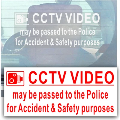 £2.48 • Buy CCTV Video Passed To Police Accident Camera Security Stickers Van Taxi Car Sign