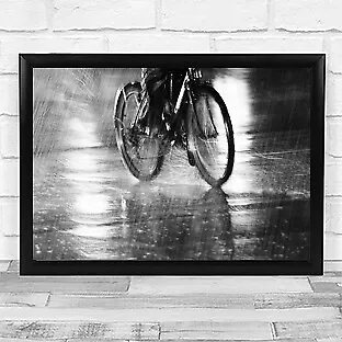 Storm Raining Weather Wet Water Splash Spray Bike Bicycle Wall Art Print • $14.51