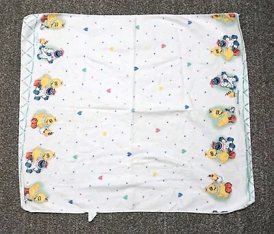 Vtg Riegel Sesame Street Baby Big Bird Cookie Monster Receiving Square Blanket • $19.99