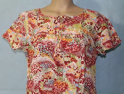 NEW Paul & Joe Multi-Color Burgundy Floral Blouse Top Large See Measurements* • $9.95