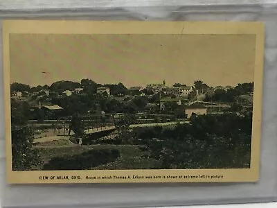 Vintage Postcard Edison Birthplace Milan Ohio Aerial Scene  • $15.02