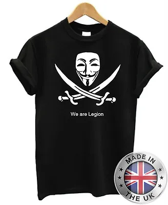 $13.67 • Buy WE ARE LEGION T Shirt Anonymous V For Vendetta Hacker Mask Mens Black Tee