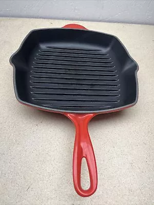 Signature Le Creuset Griddle Skillet Frying Pan 26 Red Cast Iron • £34.99